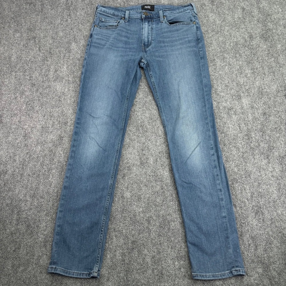 Paige Jeans Mens 31 (Fits 32x31) Blue Lennox Slim Transcend Stretch Rayon